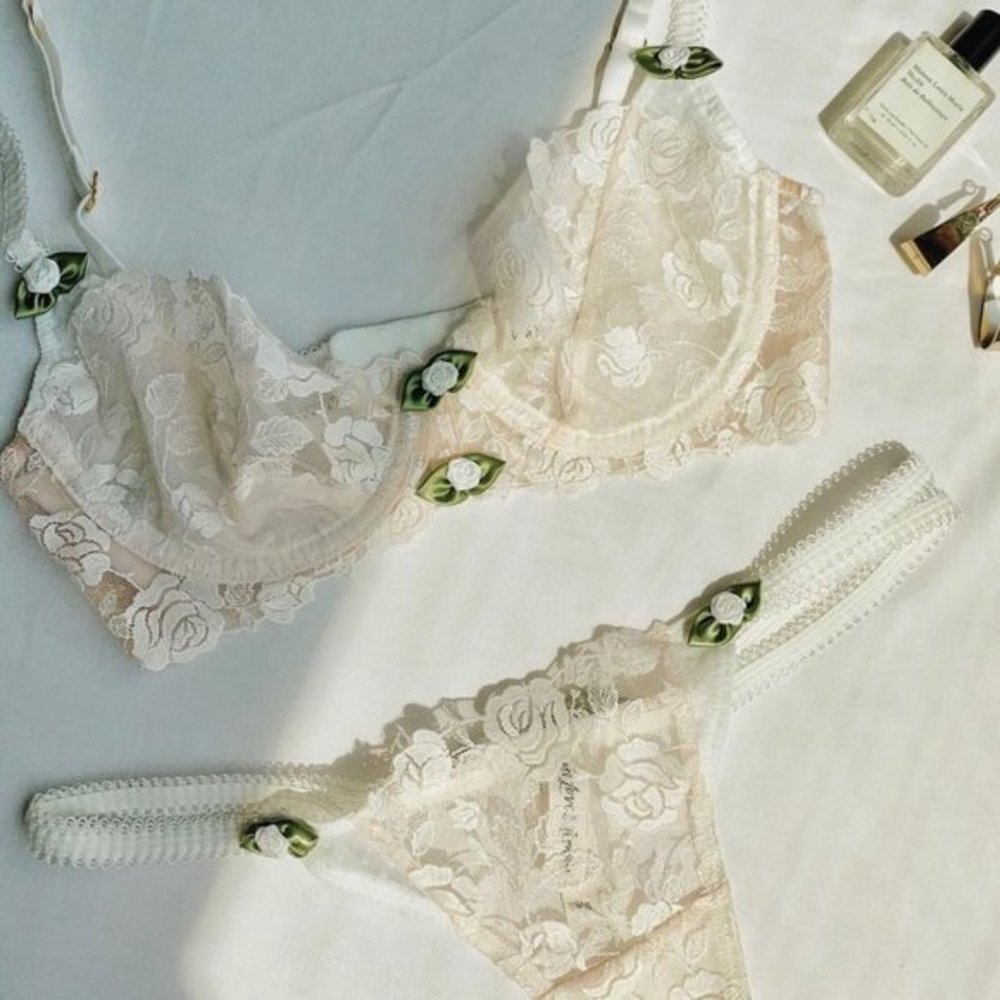 For Love & Lemons Sweetheart Set (Bra + Panties)  - Size M